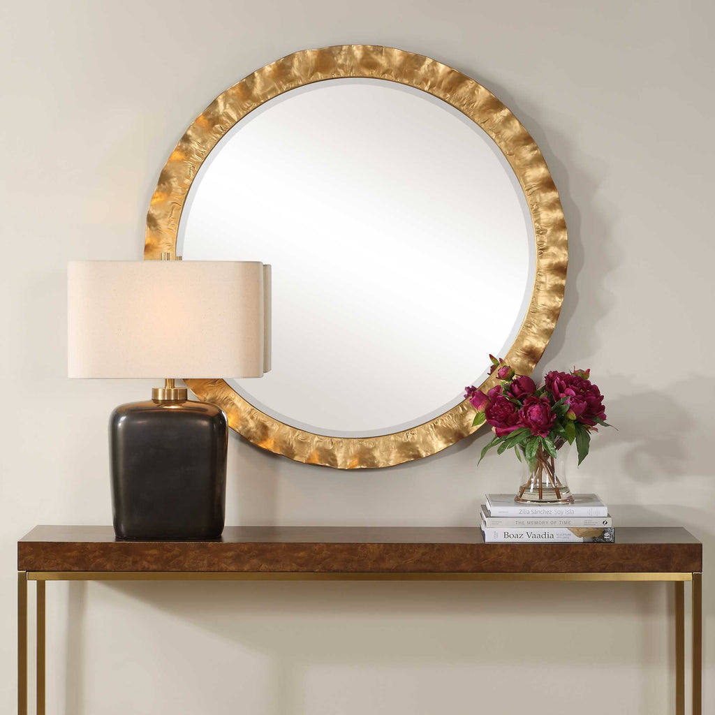 Haya Round Gold Mirror