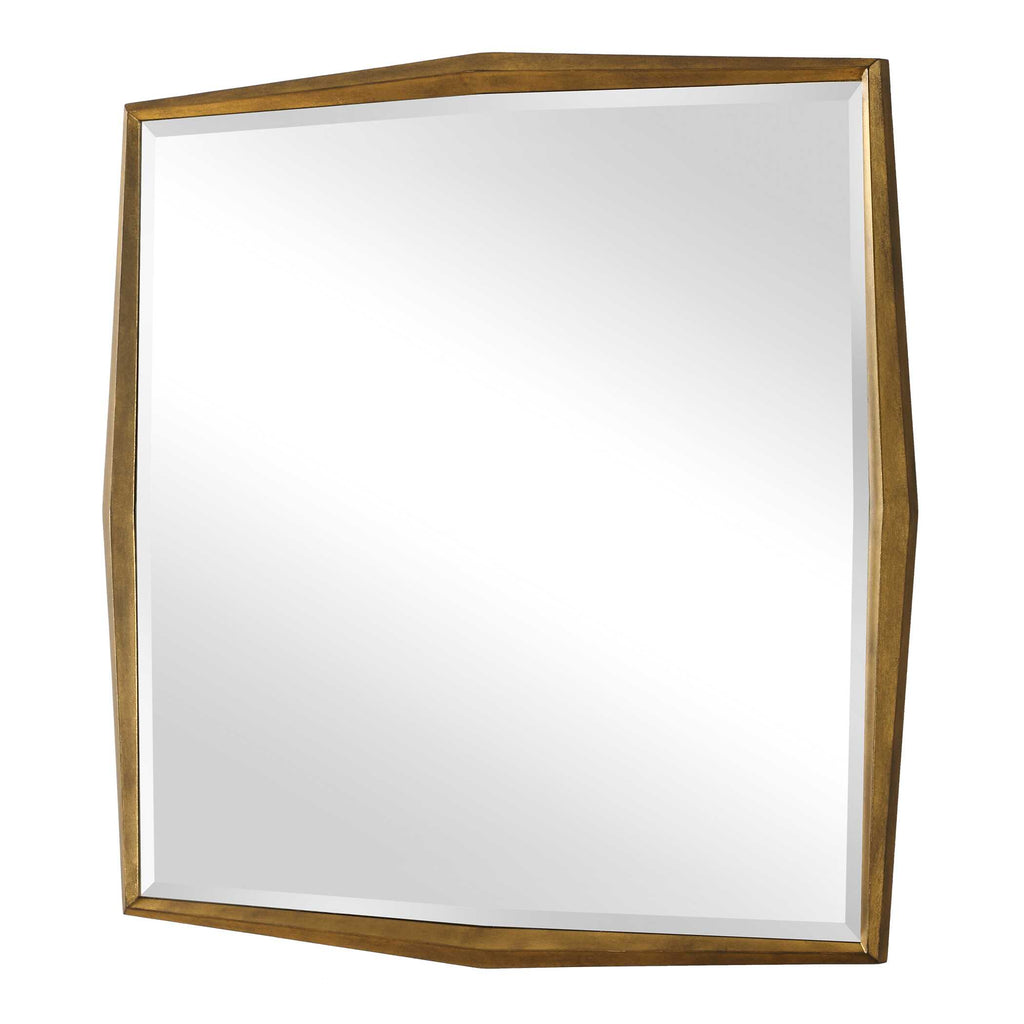 On Point Square Gold Mirror