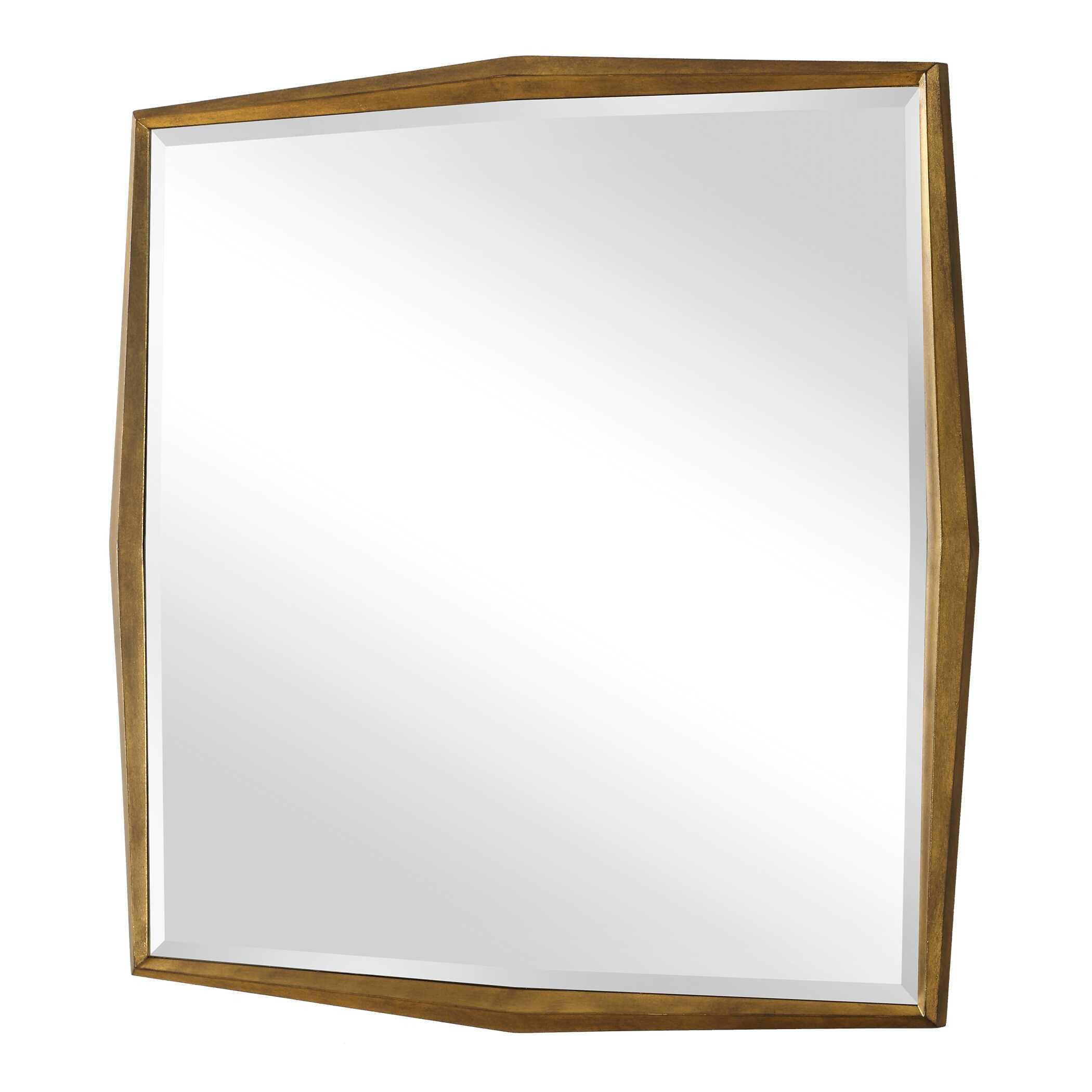 On Point Square Gold Mirror