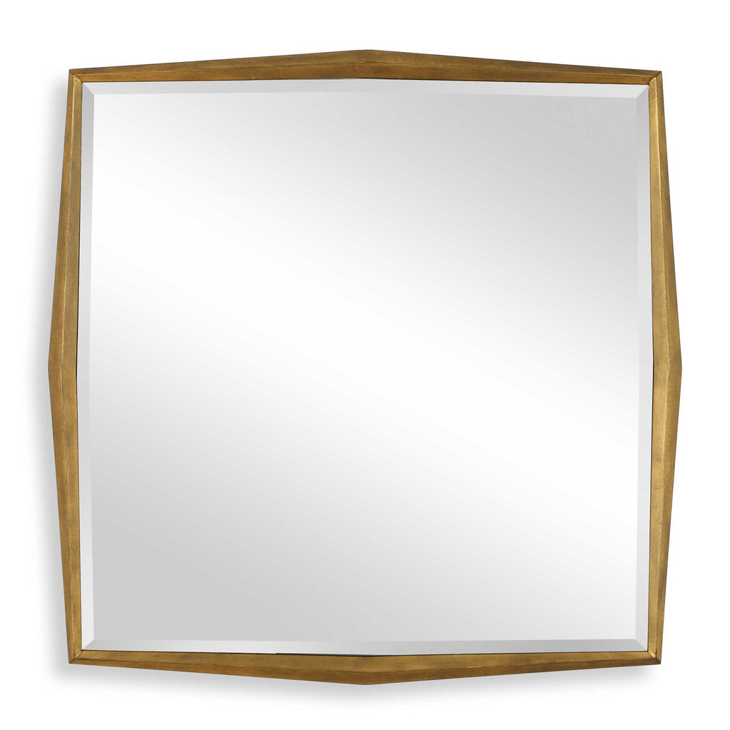 On Point Square Gold Mirror