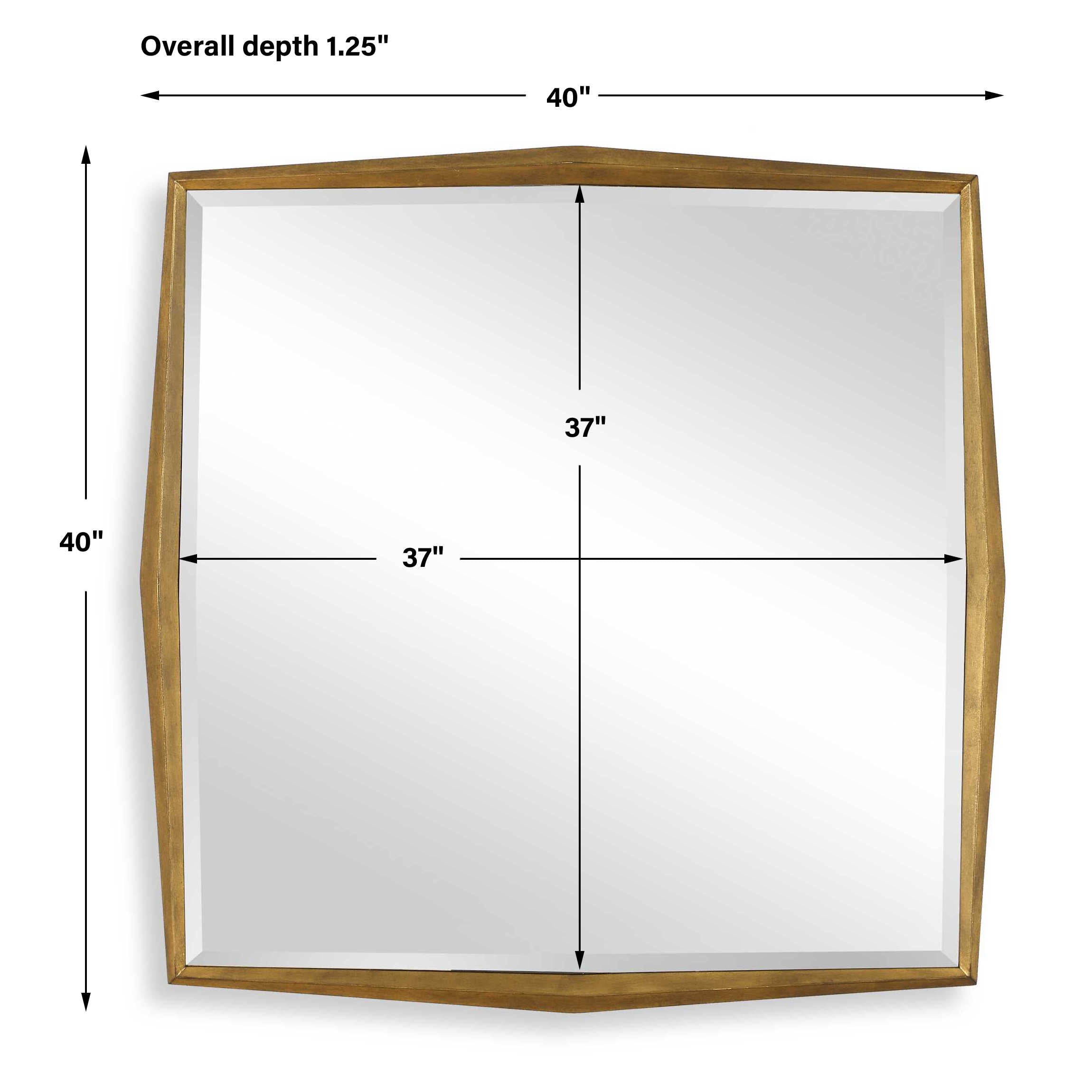 On Point Square Gold Mirror