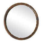 Auger Amber Glass Round Mirror