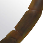 Auger Amber Glass Round Mirror