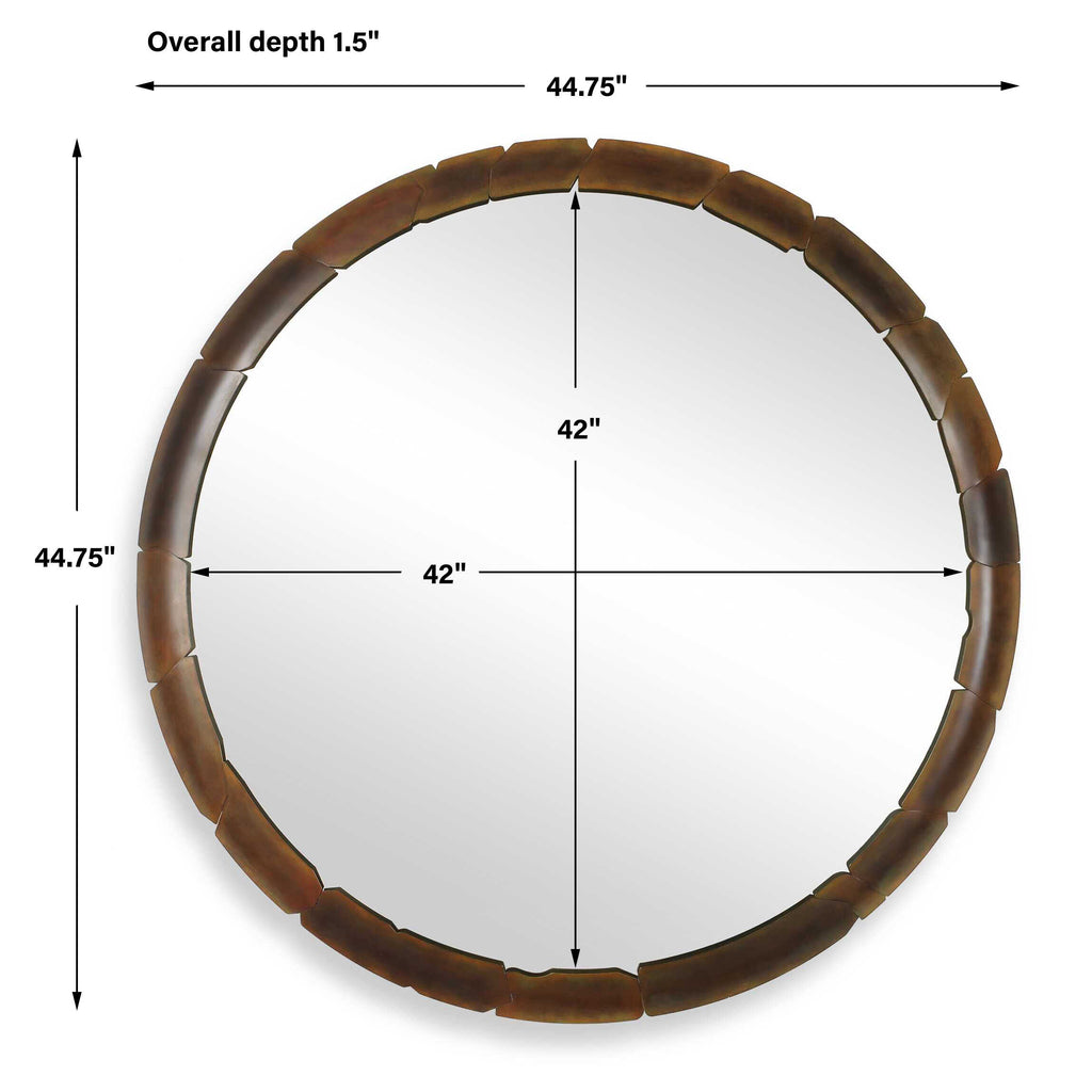 Auger Amber Glass Round Mirror