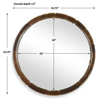 Auger Amber Glass Round Mirror