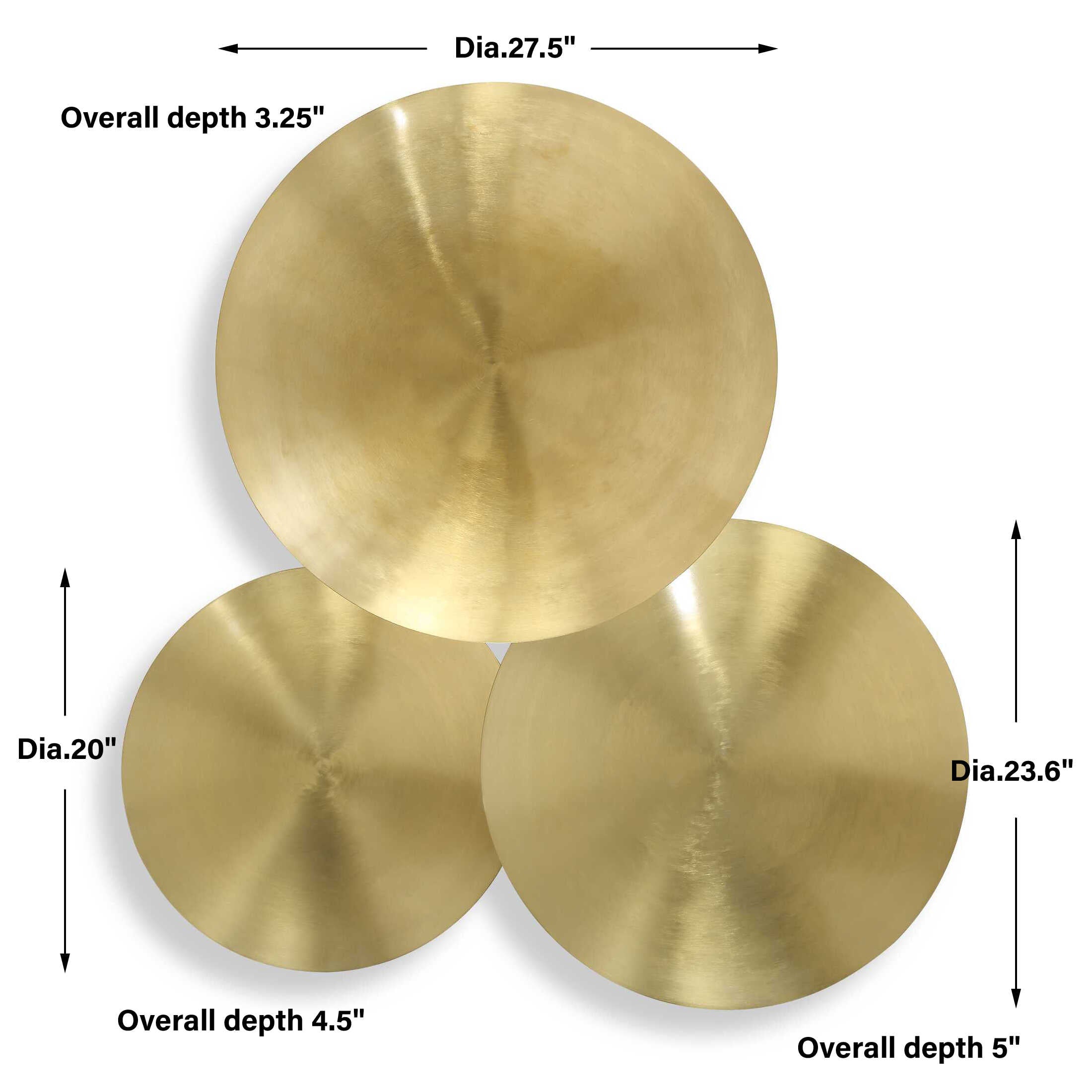 Cymbalic Round Brass Wall Decor Set/3