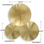 Cymbalic Round Brass Wall Decor Set/3
