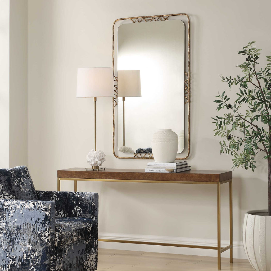 Tahoma Antiqued Gold Mirror