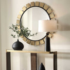 Toluca Round Brass Mirror