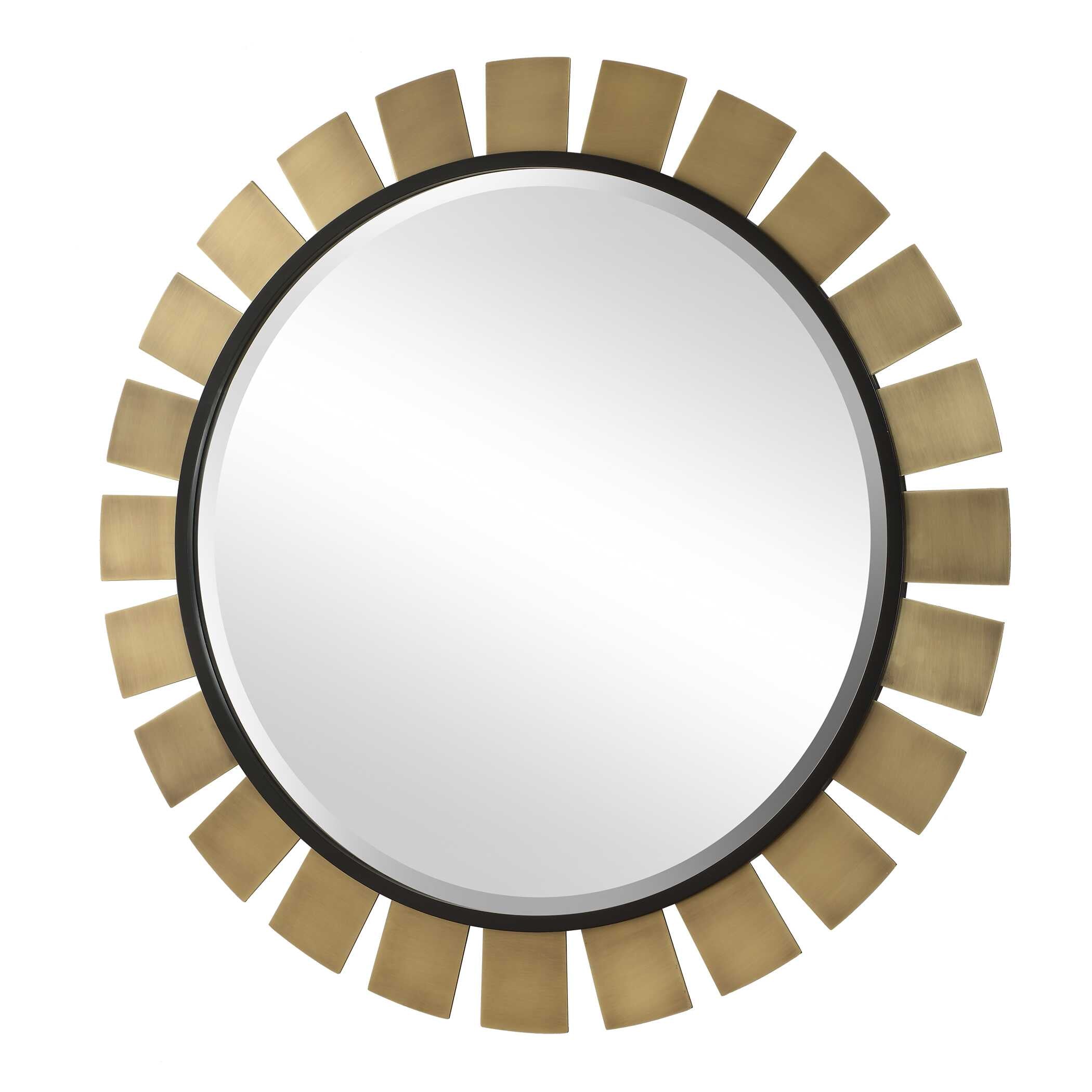 Toluca Round Brass Mirror