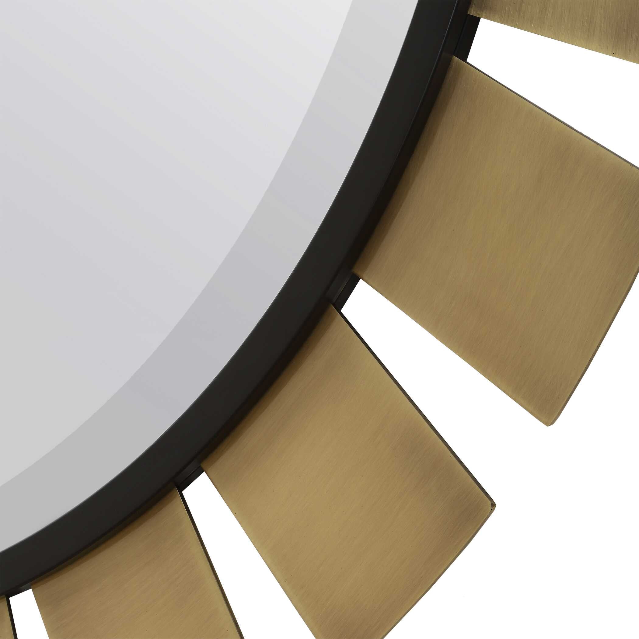 Toluca Round Brass Mirror