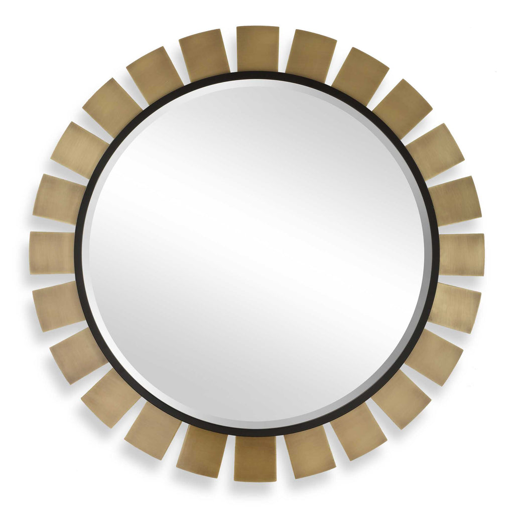 Toluca Round Brass Mirror