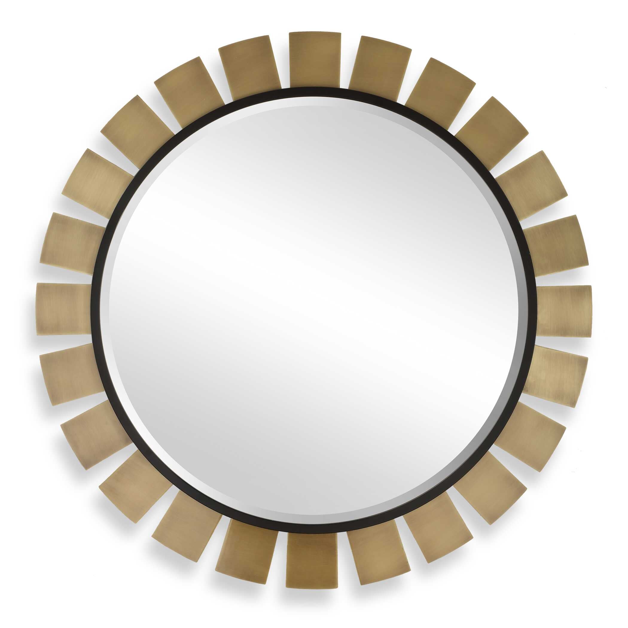 Toluca Round Brass Mirror