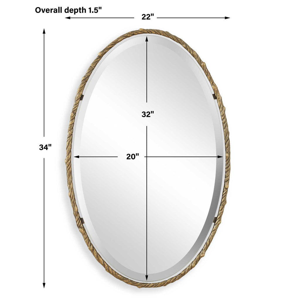 Twisted Branch Oval Mirror
