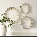 Ripple Effect Silver Wall Art Set/3