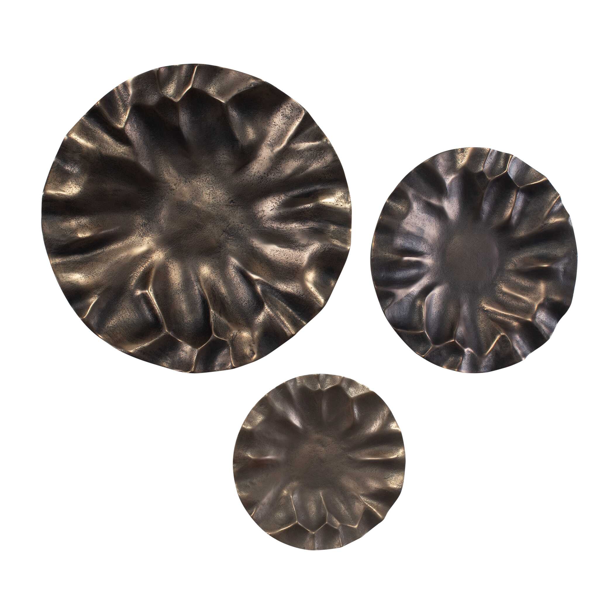 Peonia Outdoor Bronze Wall Art Set/3