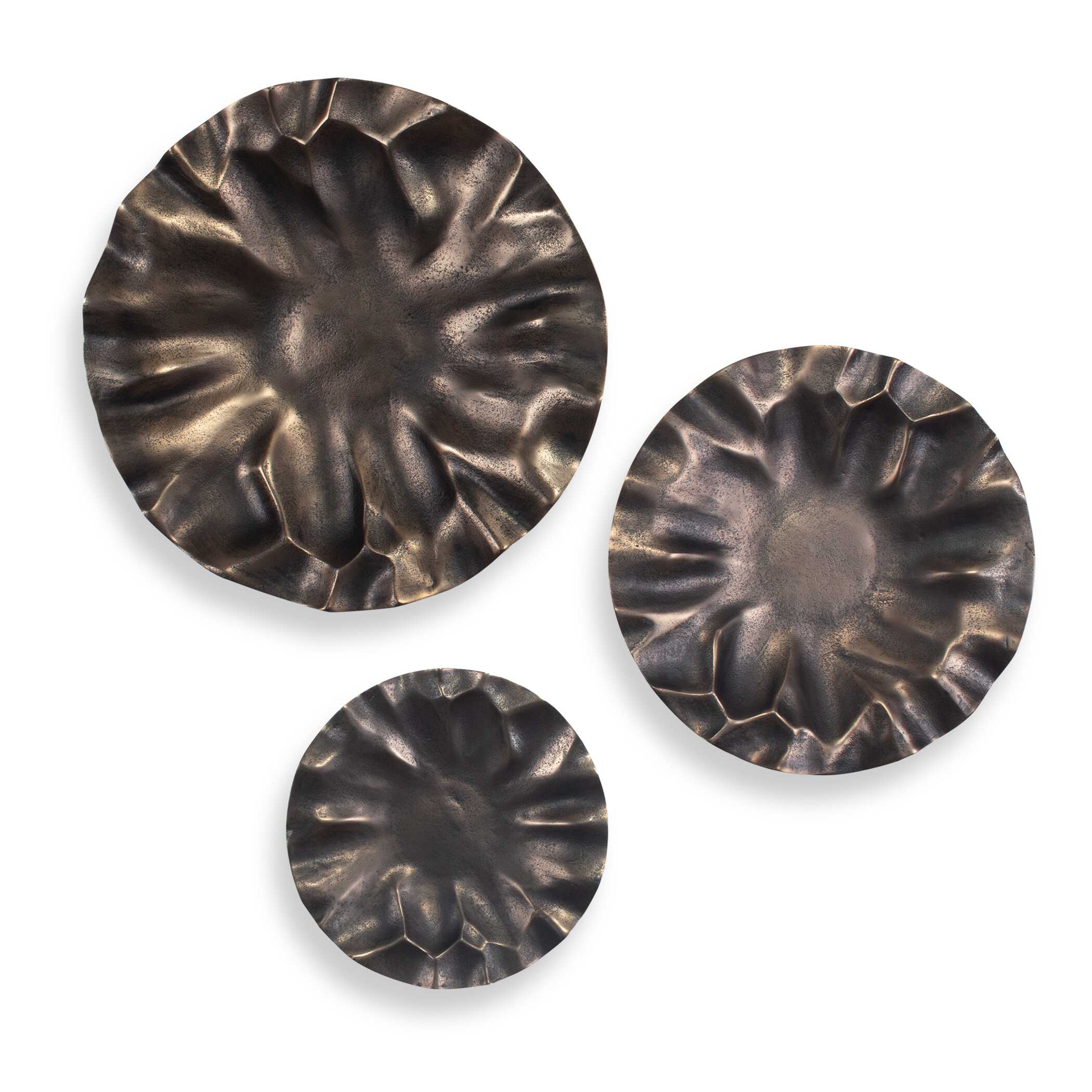 Peonia Outdoor Bronze Wall Art Set/3
