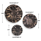 Peonia Outdoor Bronze Wall Art Set/3