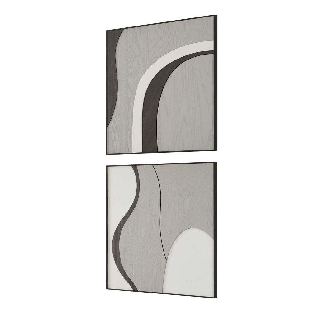 Joel Modern Wood Wall Art Set/2