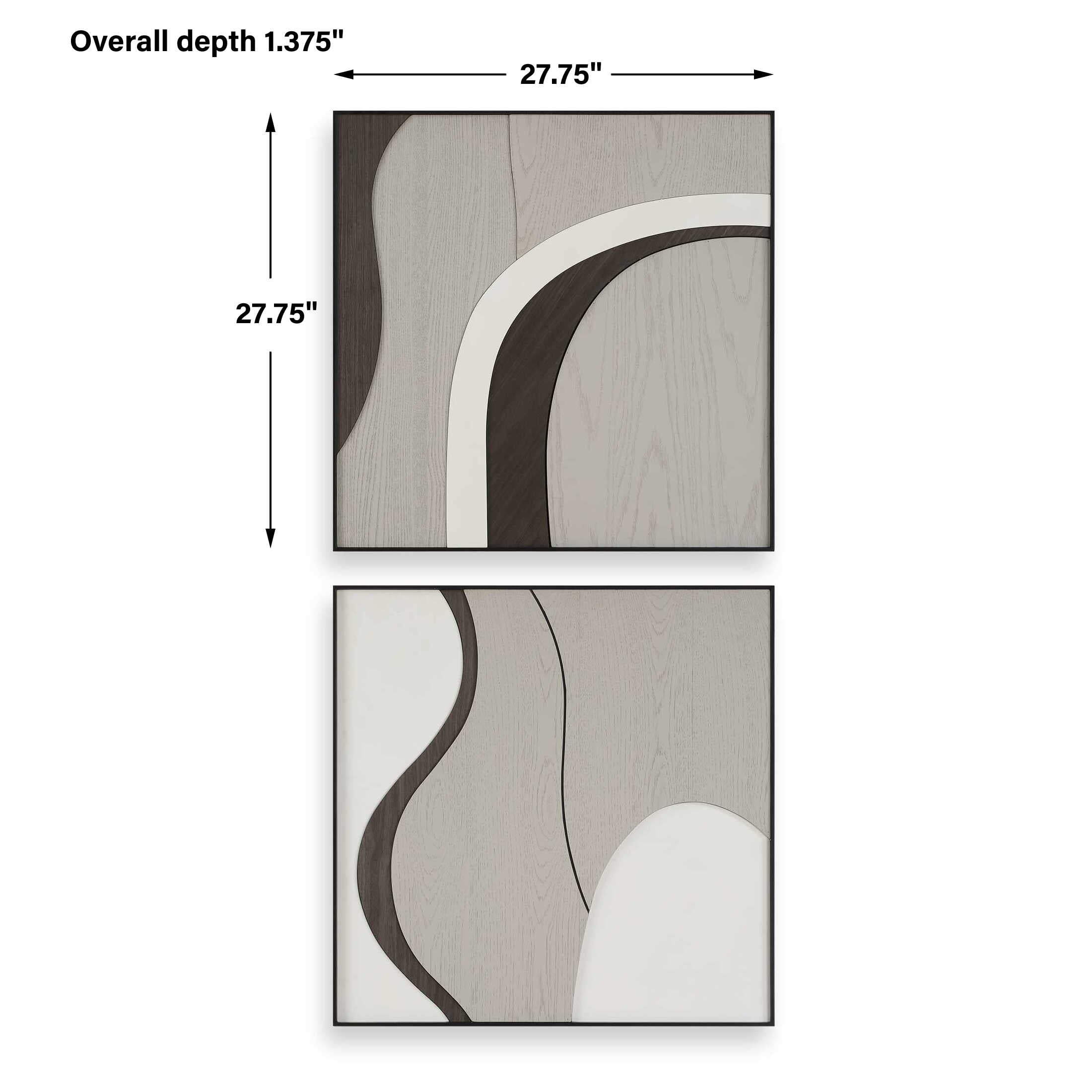 Joel Modern Wood Wall Art Set/2