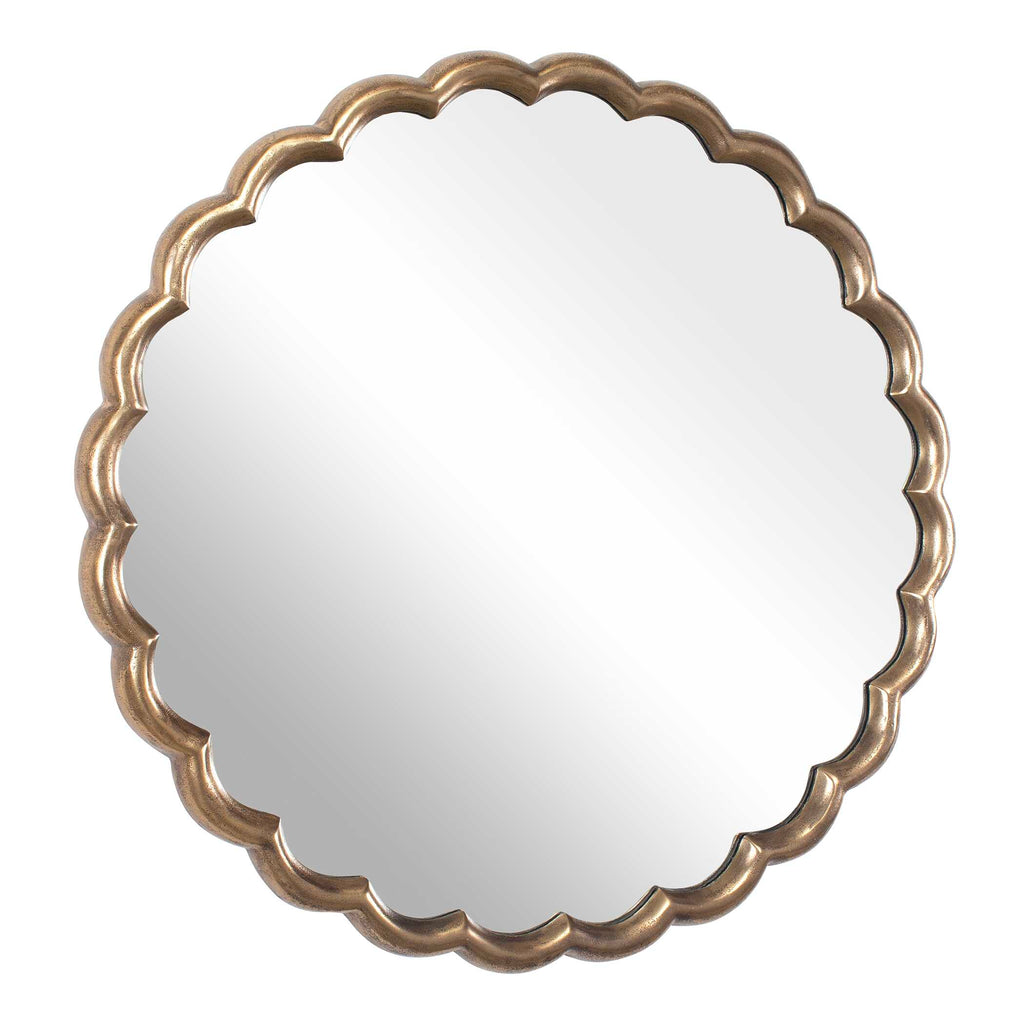 Cerrito Antique Brass Round Mirror