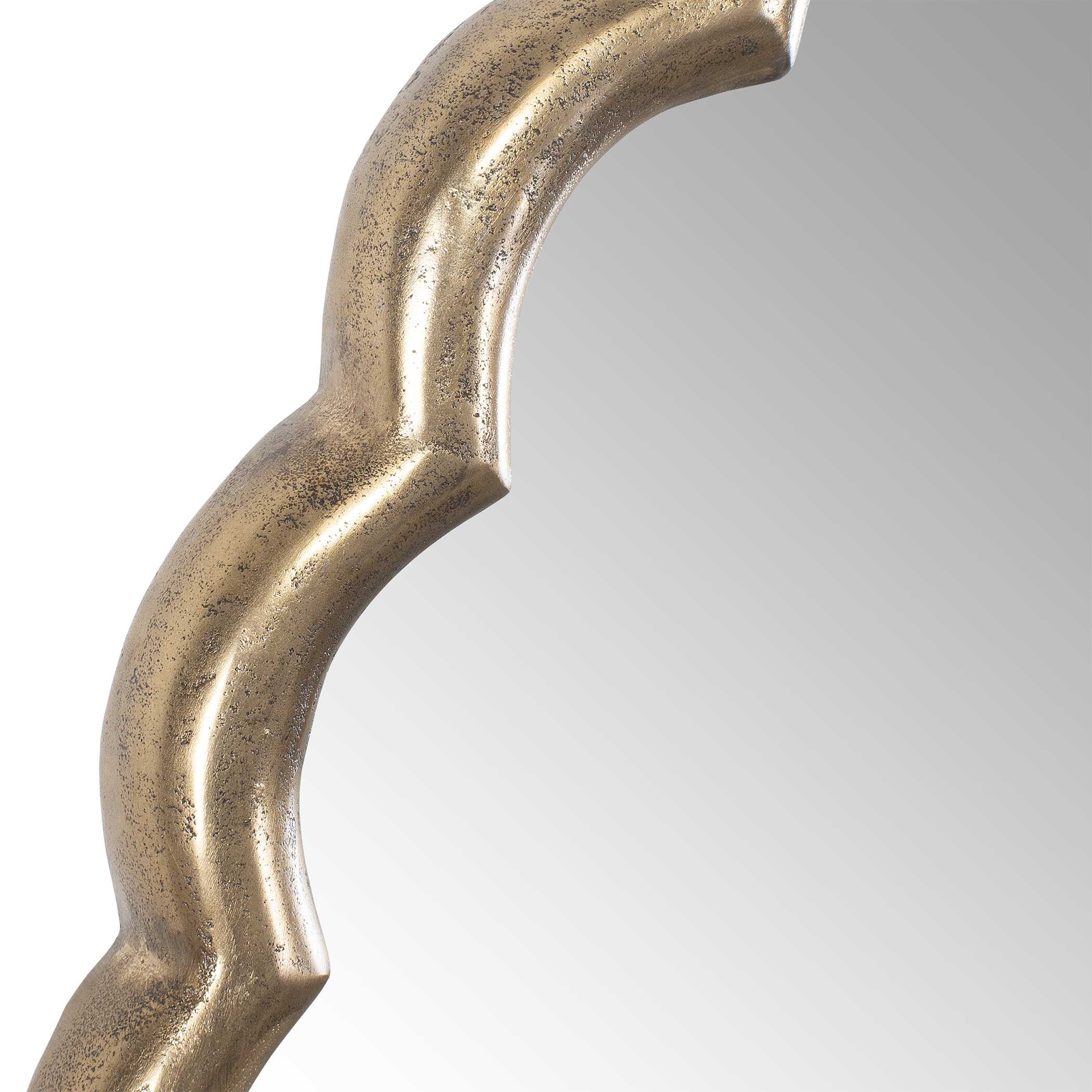 Cerrito Antique Brass Round Mirror