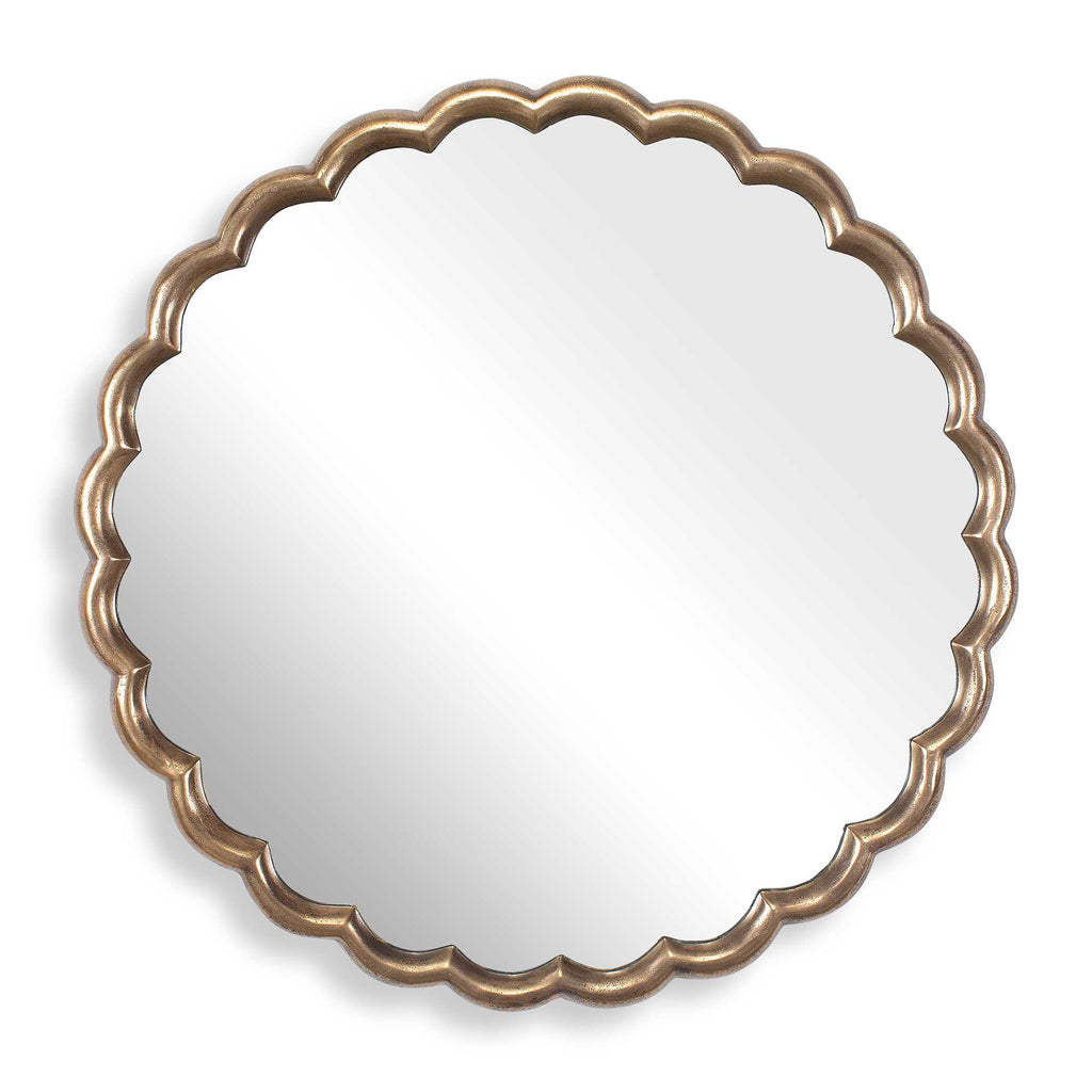 Cerrito Antique Brass Round Mirror