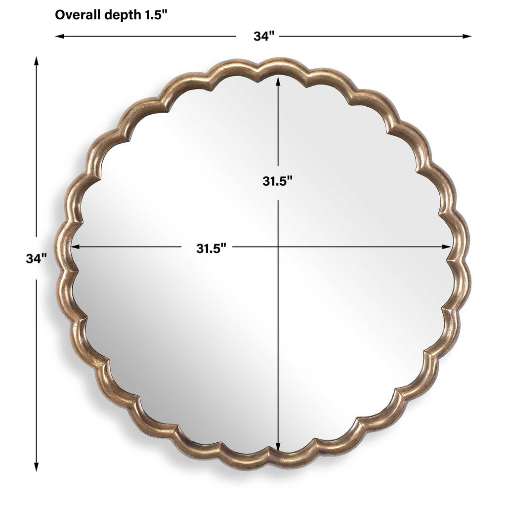 Cerrito Antique Brass Round Mirror