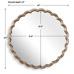 Cerrito Antique Brass Round Mirror