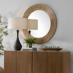 Tano Antique Brass Round Mirror