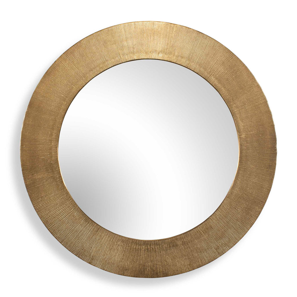 Tano Antique Brass Round Mirror