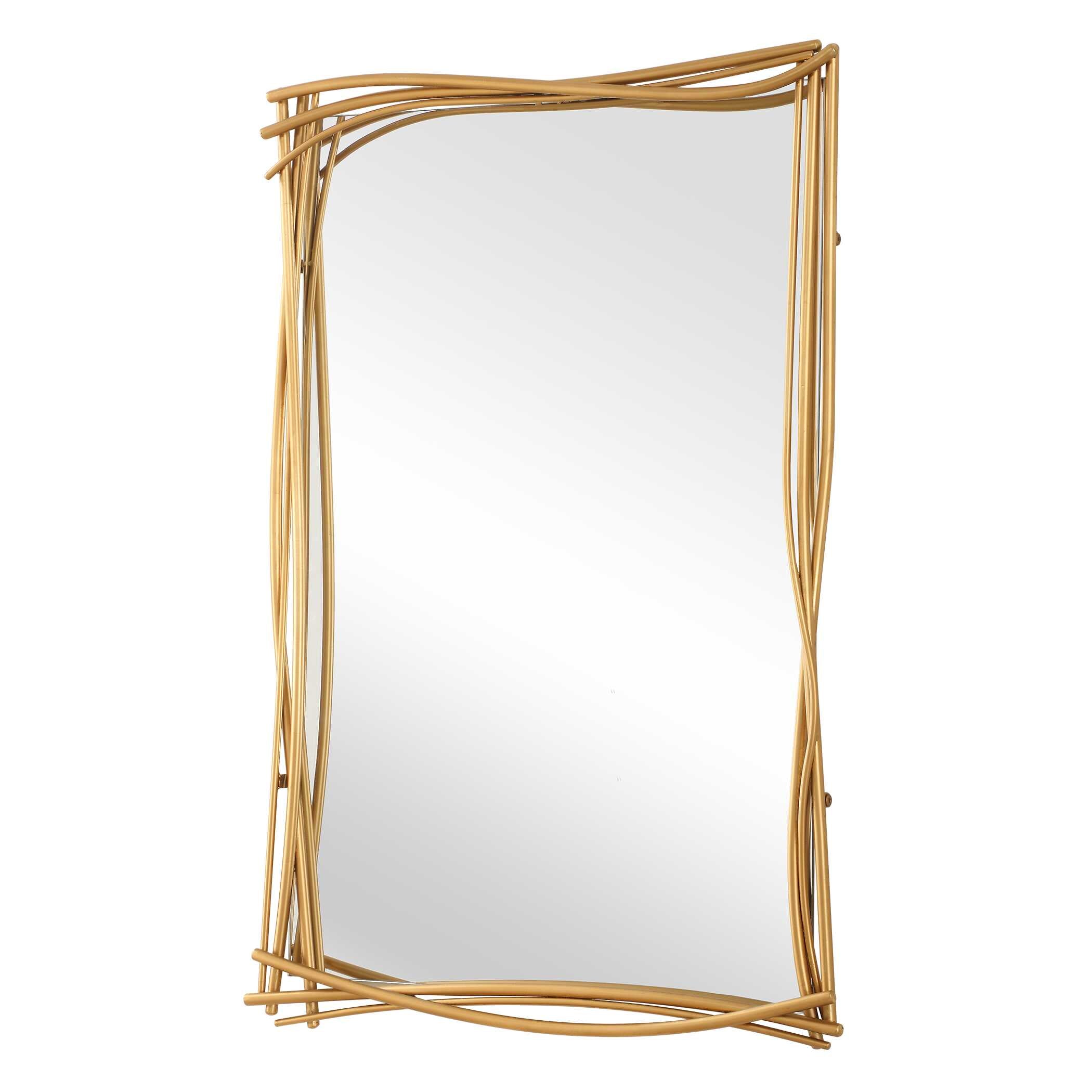 Curved Branches Gold Mirror