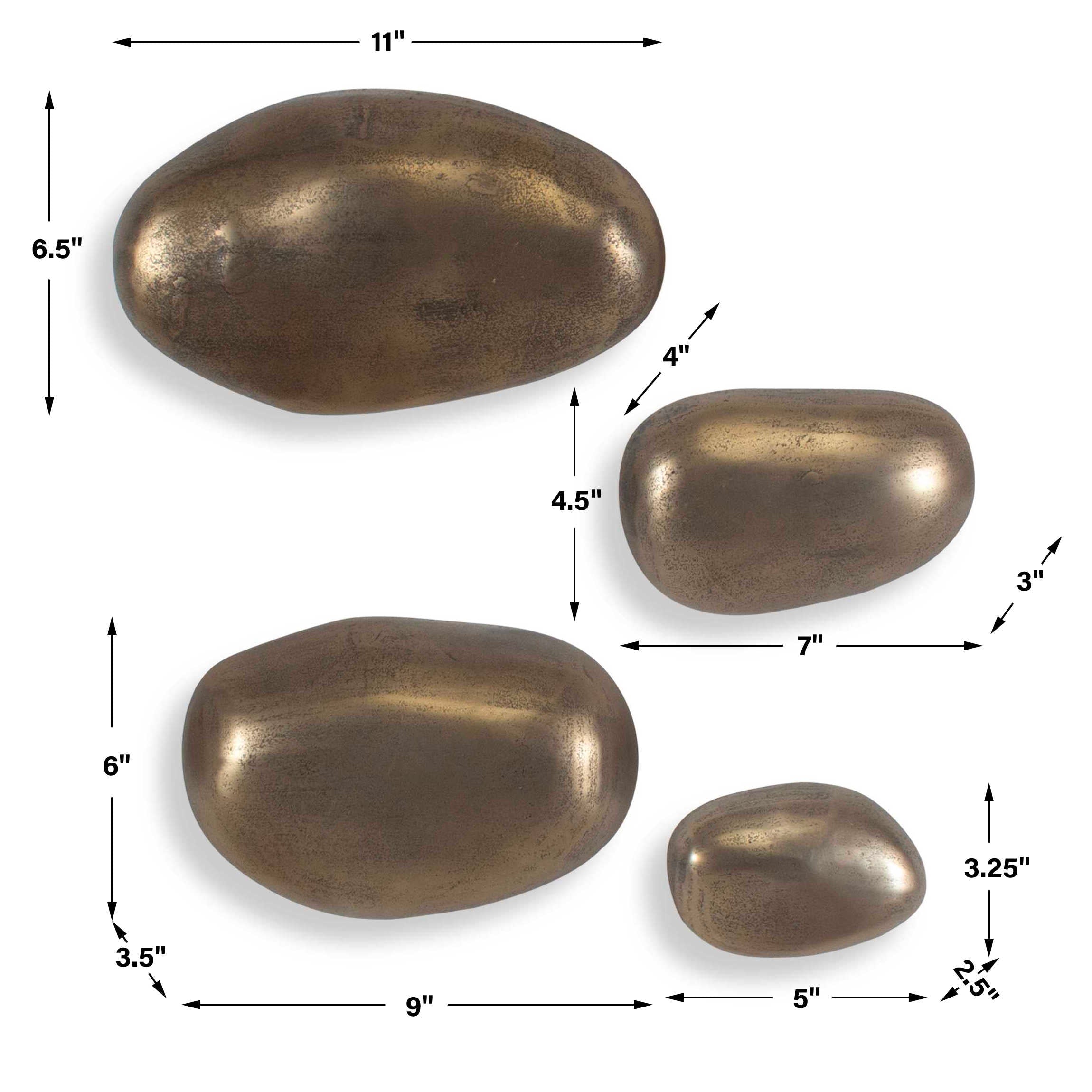 Set In Stone Brass Outdoor Wall Art Set/4