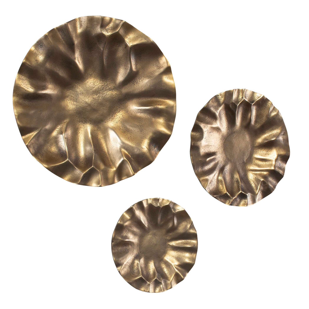 Peonia Outdoor Gold Wall Decor Set/3
