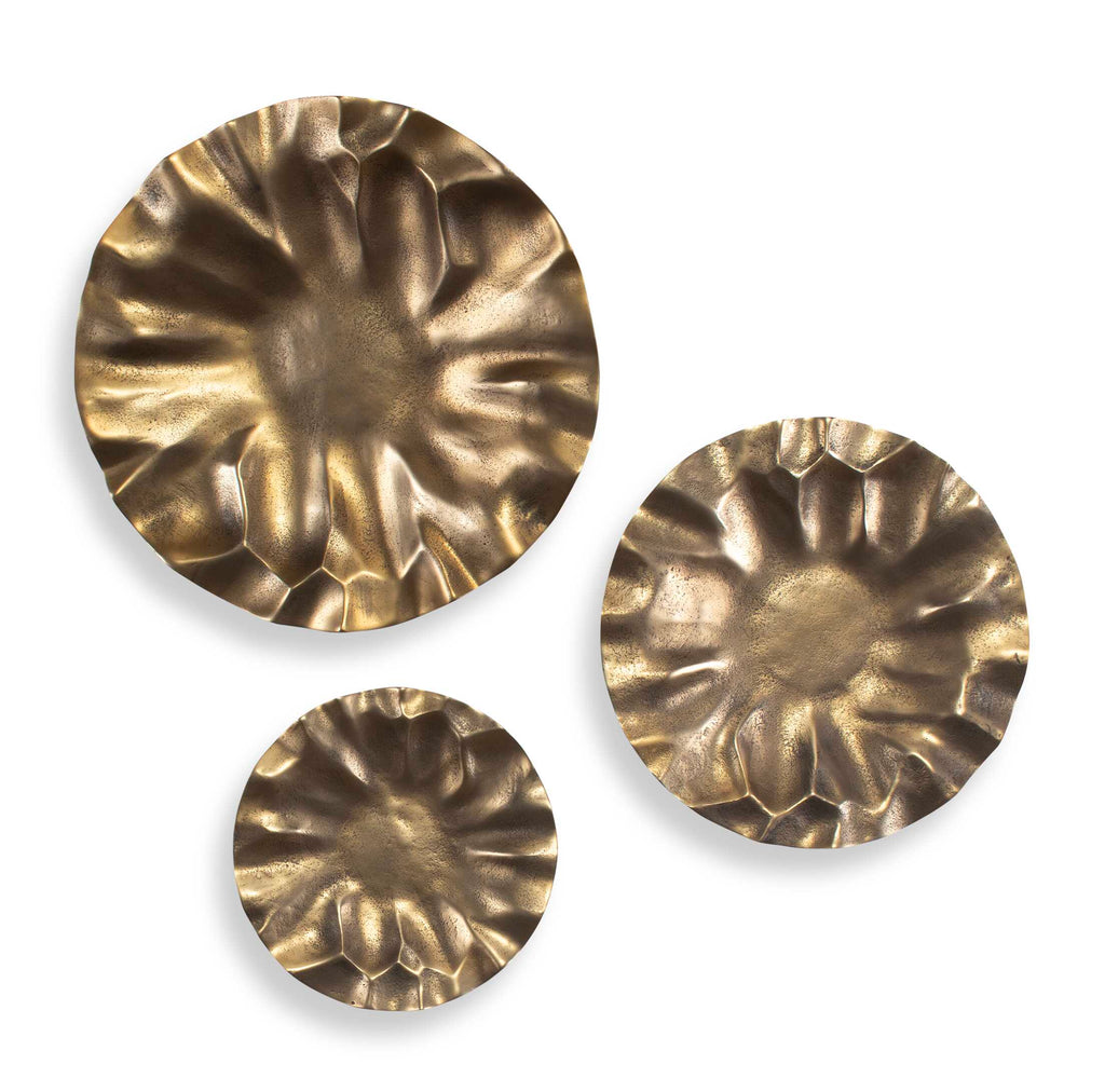 Peonia Outdoor Gold Wall Decor Set/3