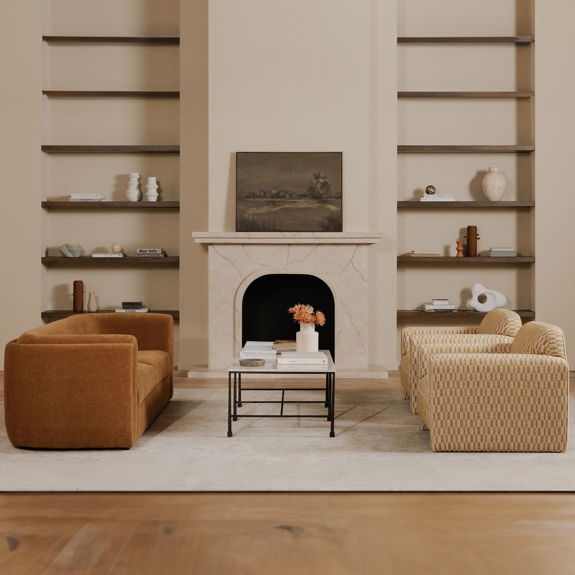 Alora Sofa Fabric Ochre Brown