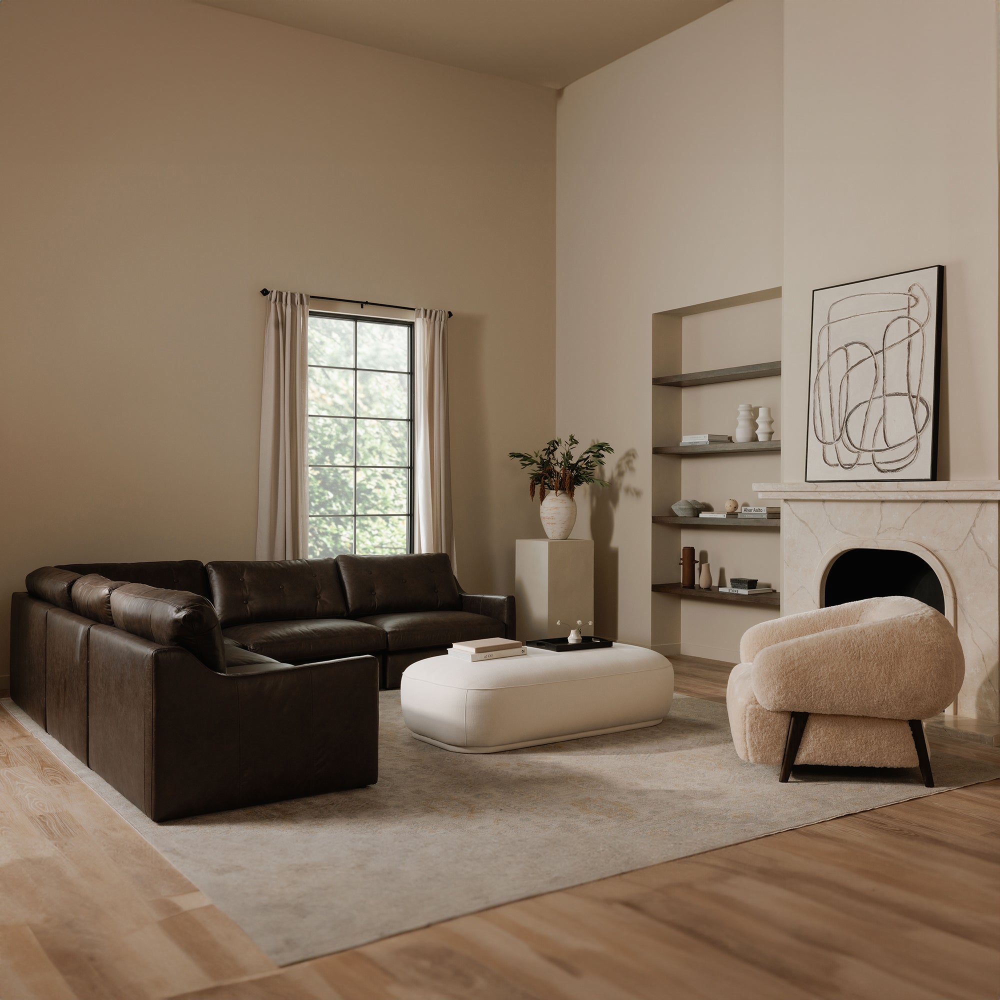Marion Rectangular Ottoman White