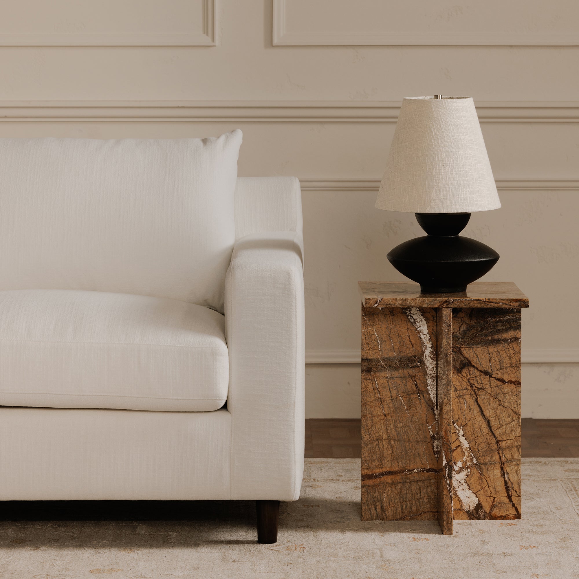 Hutton Left Sectional White