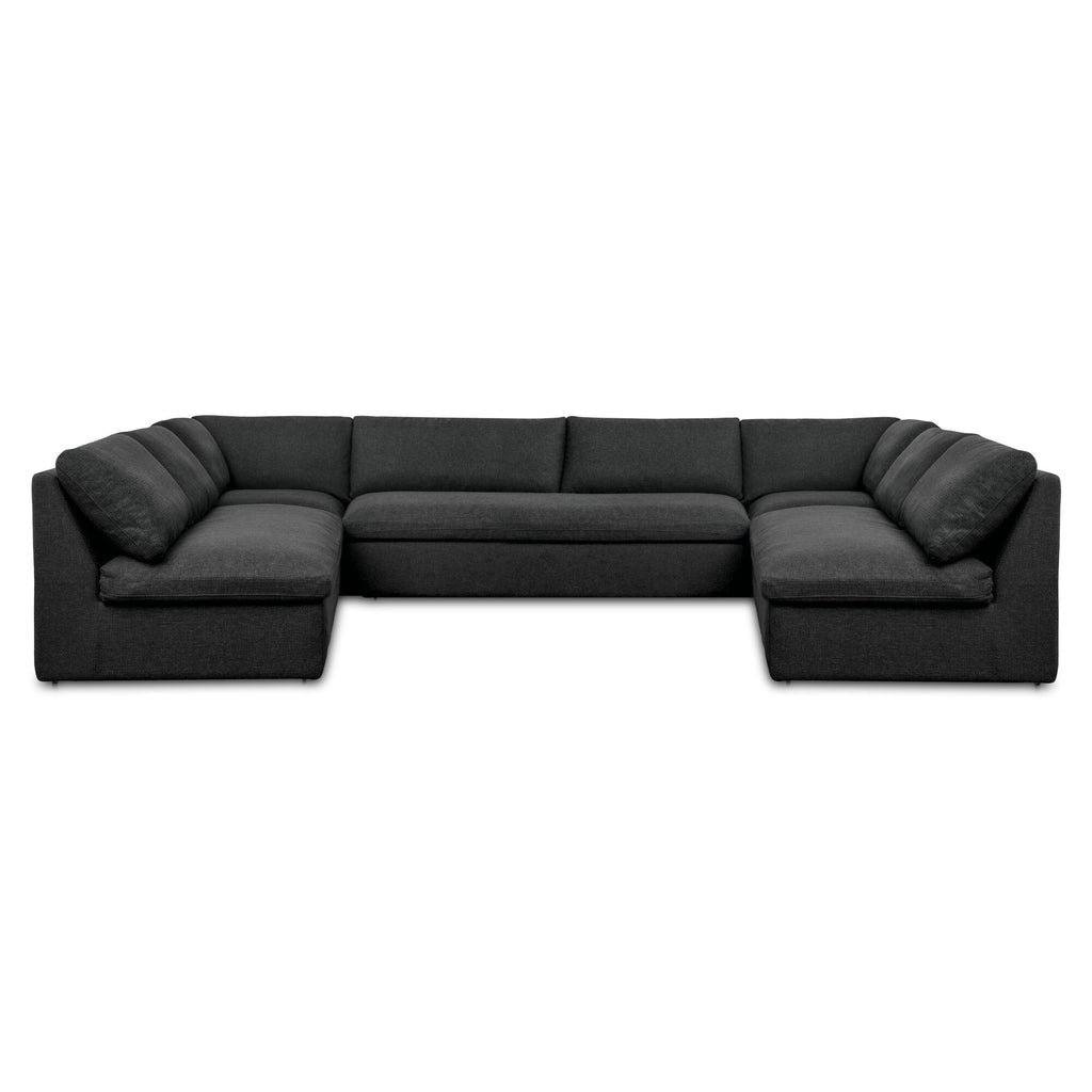 Miles Outdoor Modular 5 Piece Speckled Charcoal