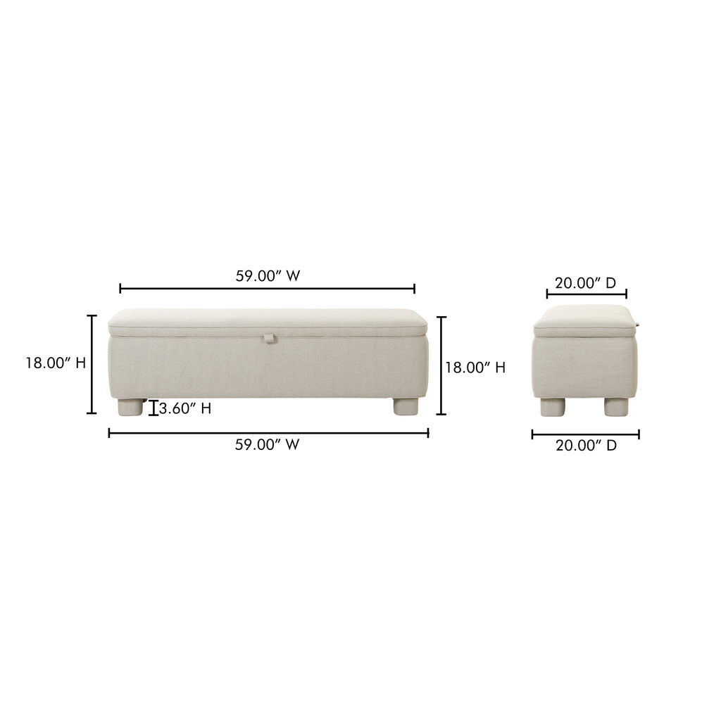 Ichigo Storage Bench Light Grey
