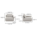 Rosello Right Arm Facing Chair Light Grey