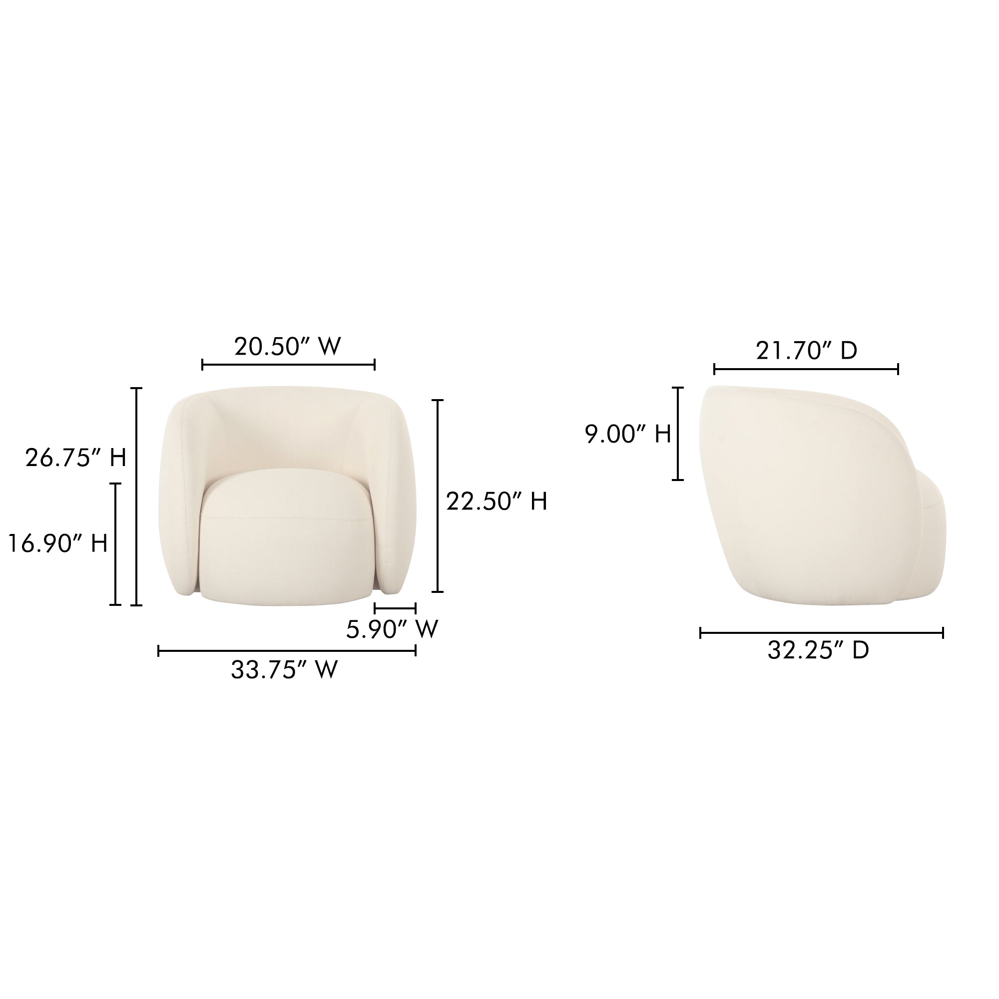 Rae Outdoor Accent Chair Cream