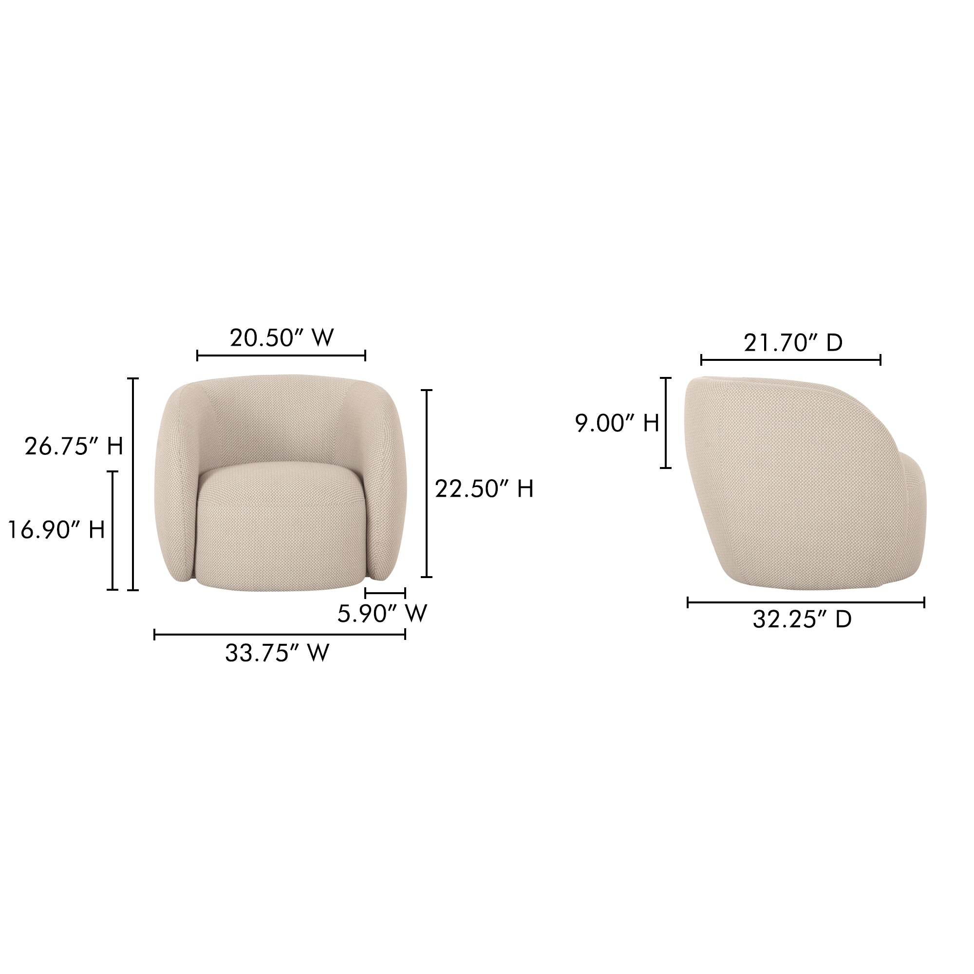 Rae Outdoor Accent Chair Beige Check