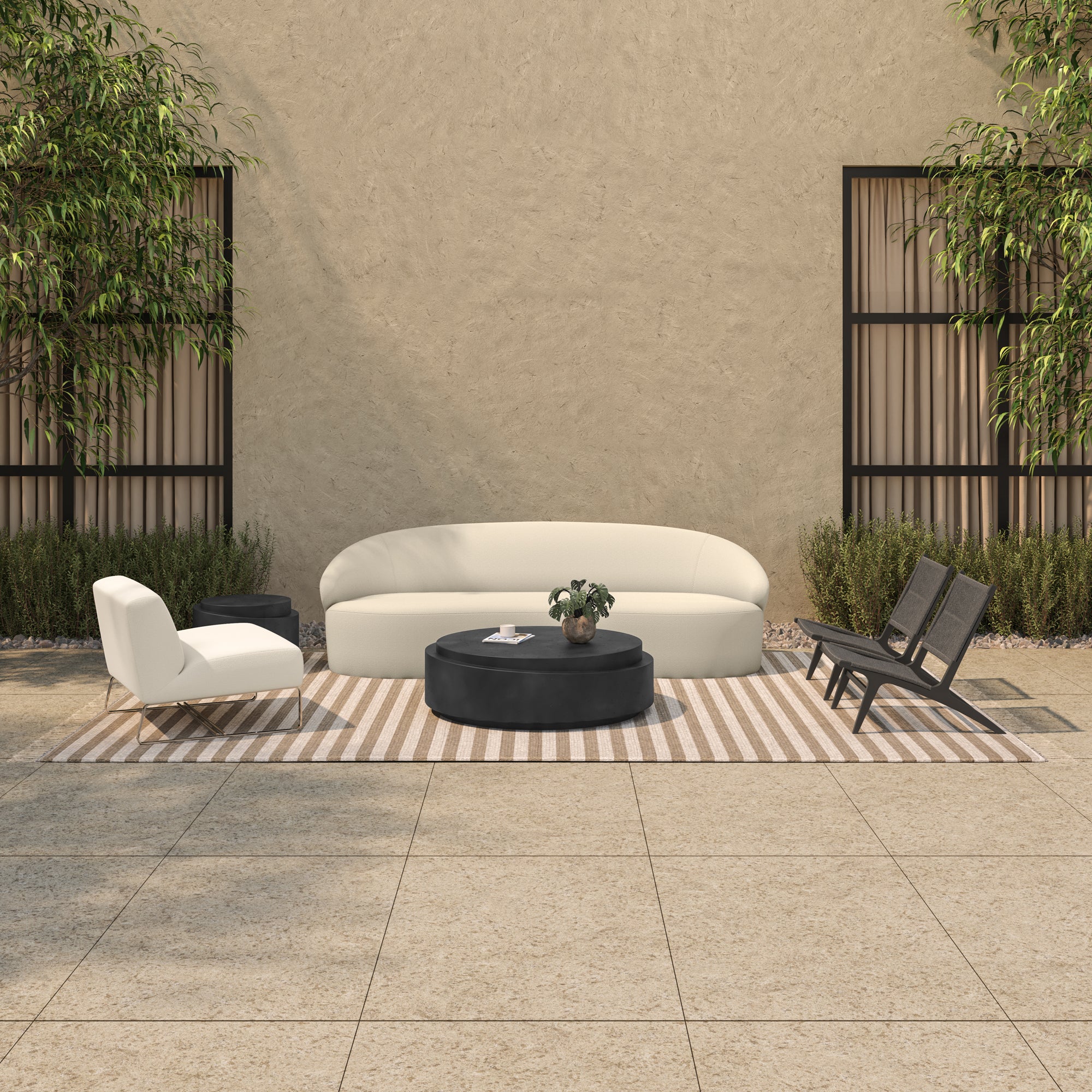 Jules Outdoor Accent Chair Off White