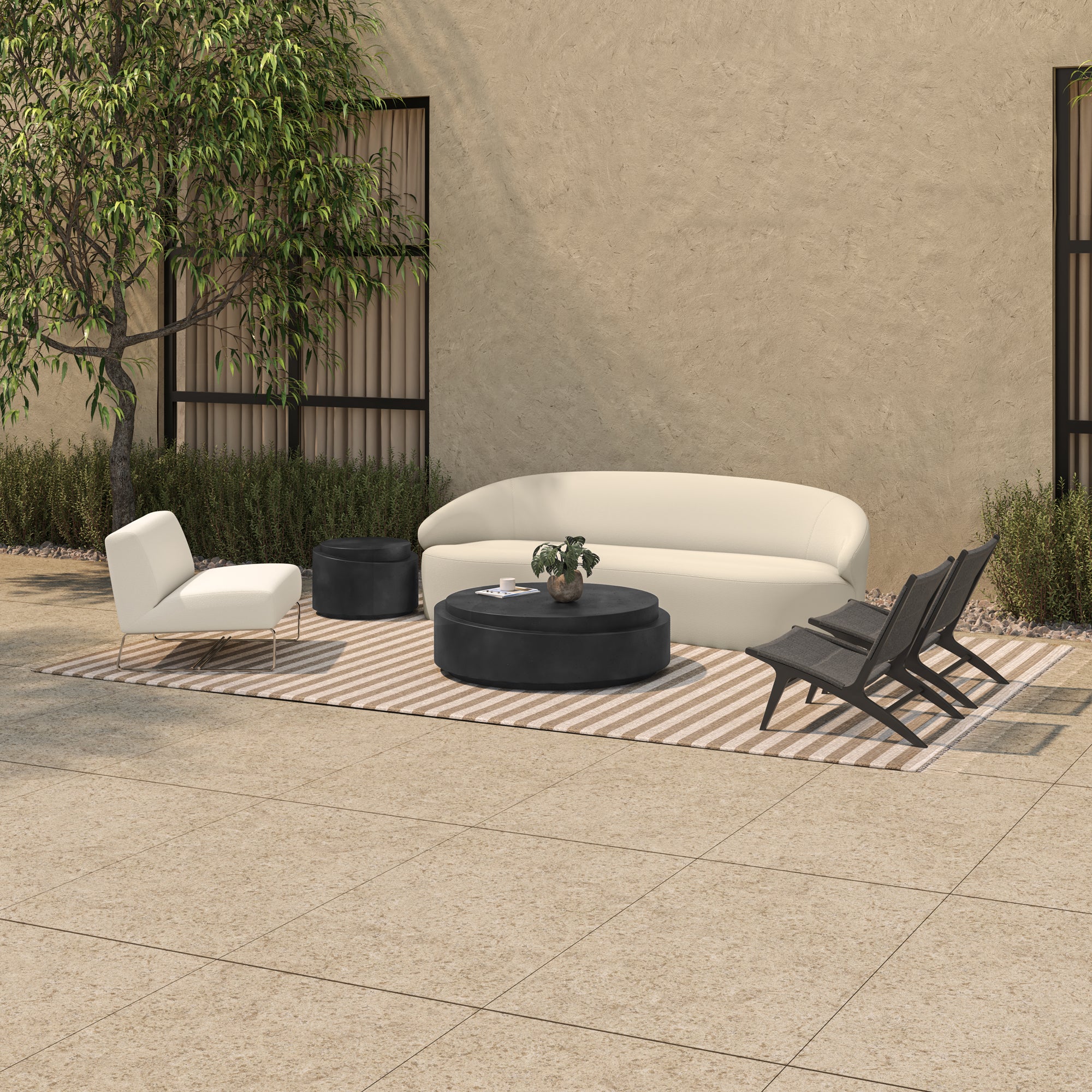 Jules Outdoor Accent Chair Off White