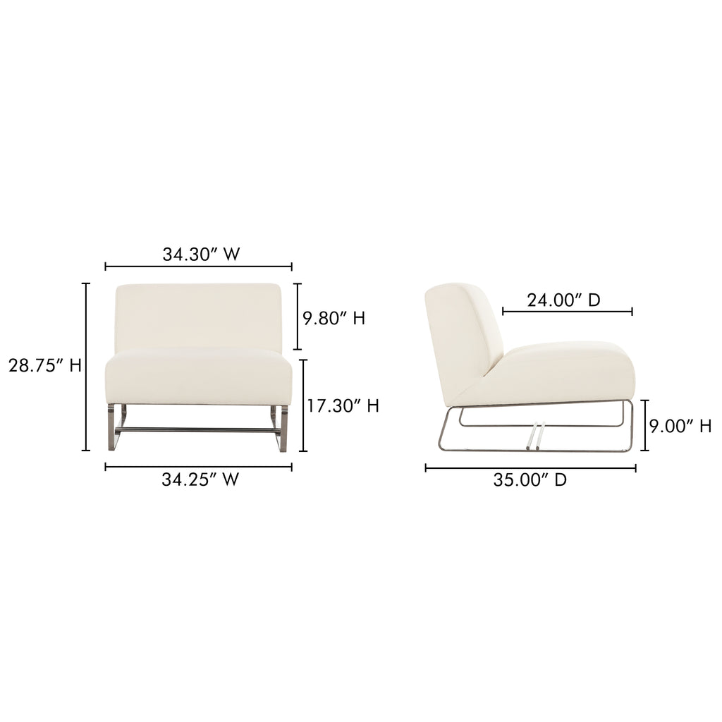 Jules Outdoor Accent Chair Off White