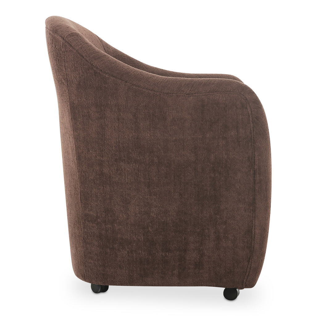 Drava Rolling Dining Chair Dark Brown