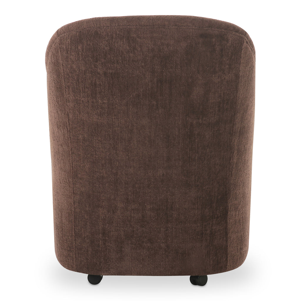 Drava Rolling Dining Chair Dark Brown