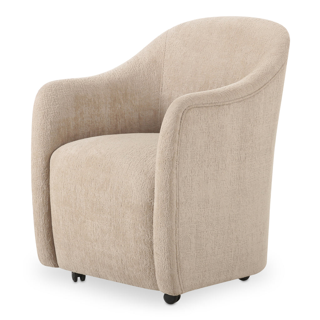 Drava Rolling Dining Chair Beige