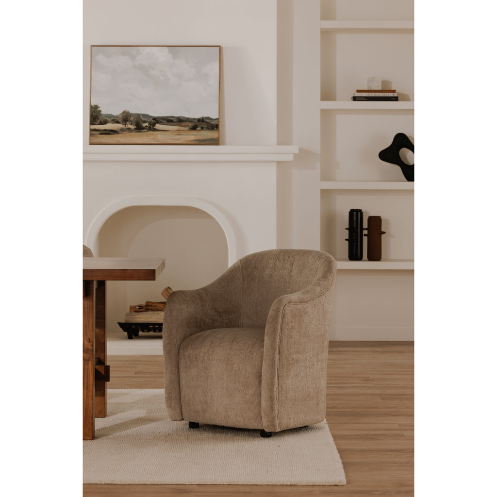 Drava Rolling Dining Chair Beige